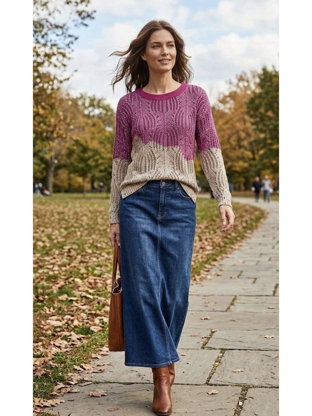 Nic+Zoe Peak Mixed Stitch Cotton Blend Open Knit Sweater Pink Resort Casual PS